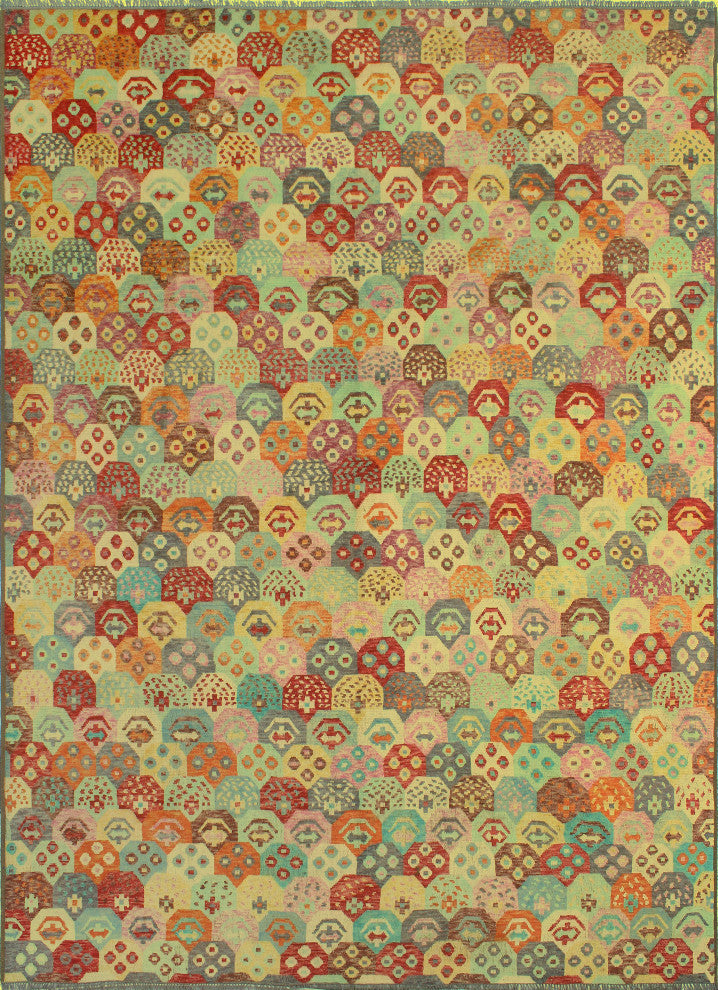 Balochi Yeran Gold/Rust Rug, 9'8x13'7