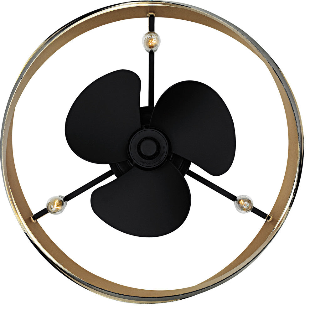 Quoizel QFA6771 Zito 12" 3 Blade Indoor Ceiling Fandelier - Matte Black
