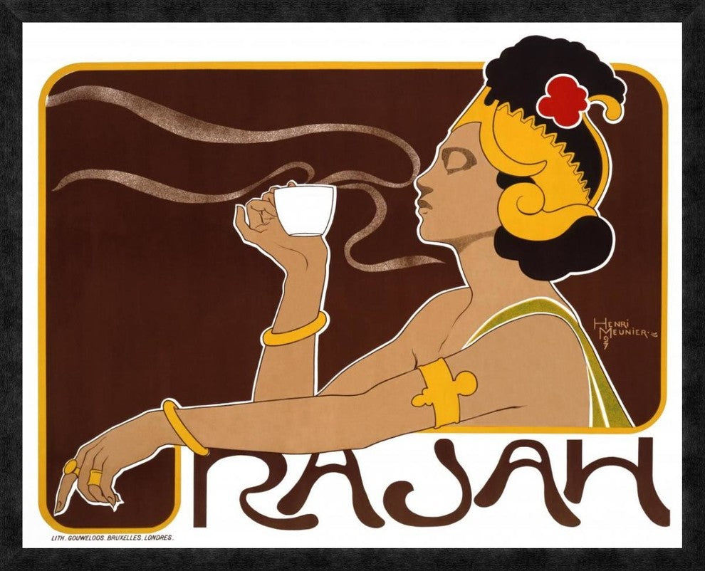 "Rajah" Framed Canvas Giclee by Henri Meunier, 38x31"