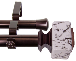 Brielle 1" Diameter Double Curtain Rod, Bronze, 120-170"