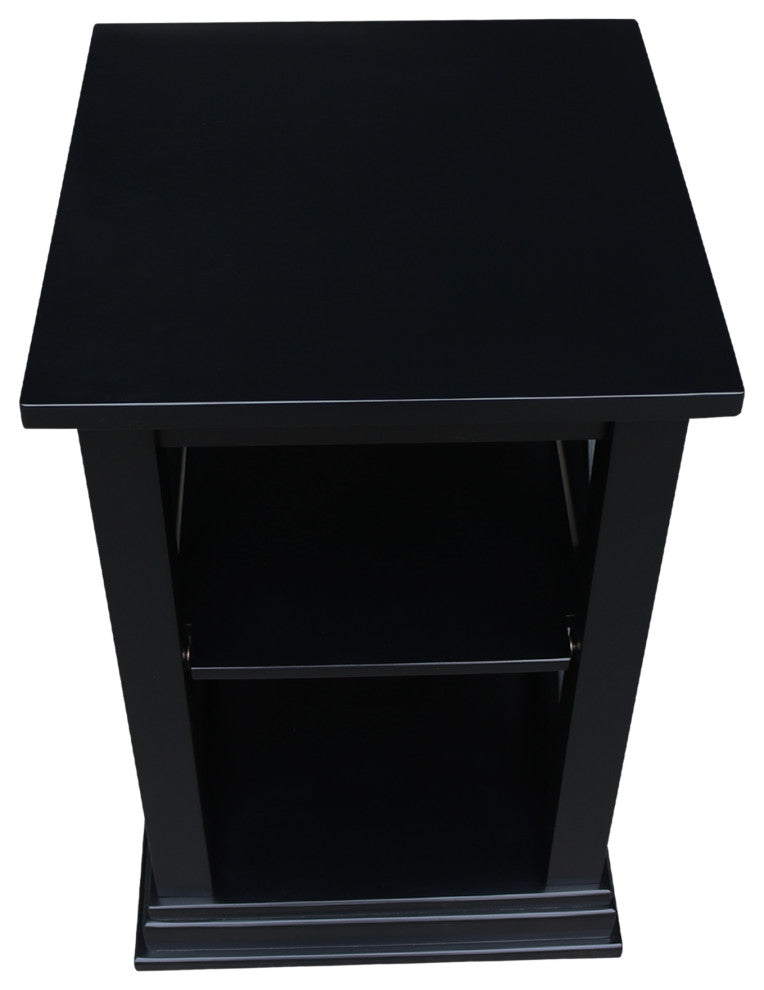Hampton Accent Table With Shelves, Black