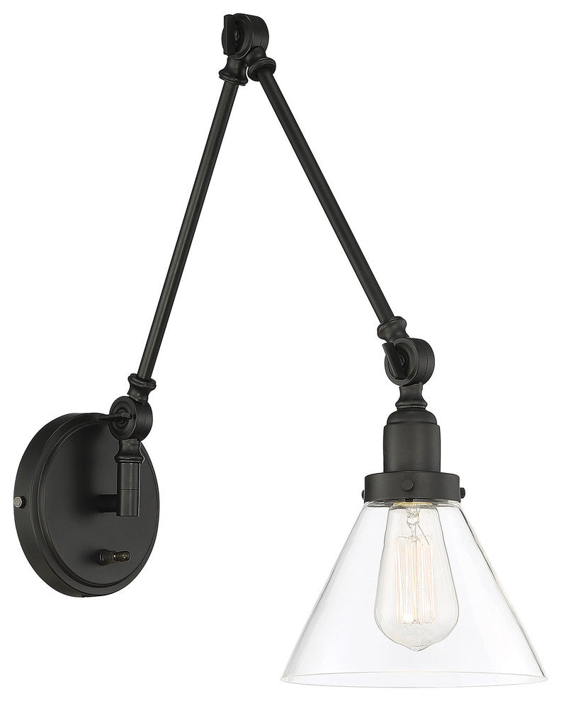 Drake 1-Light Adjustable Sconce, Matte Black