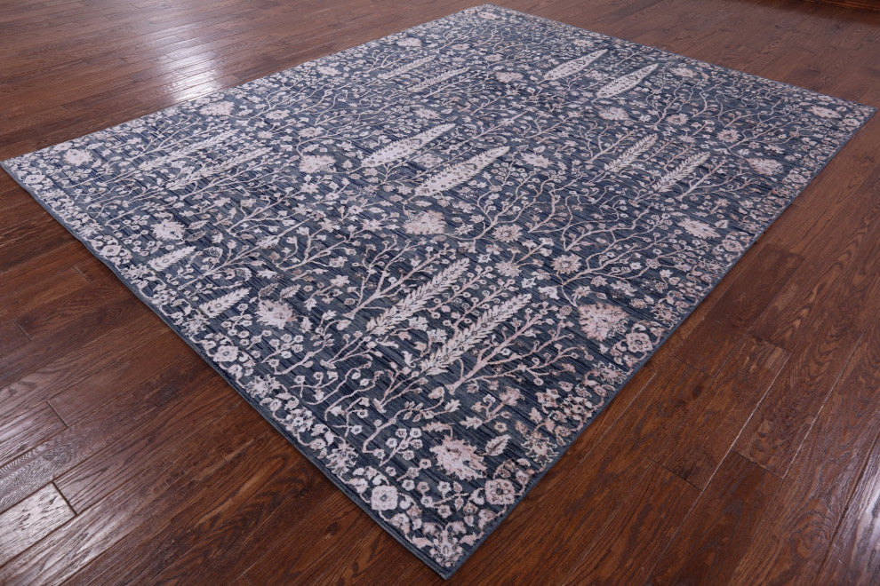 8' 2" X 10' 5" Cypress Tree Hand Knotted Wool and Silk Rug Q8715