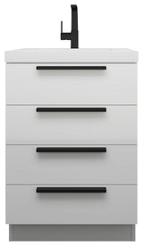 Carla 24" Freestanding Bathroom Vanity, Gloss White