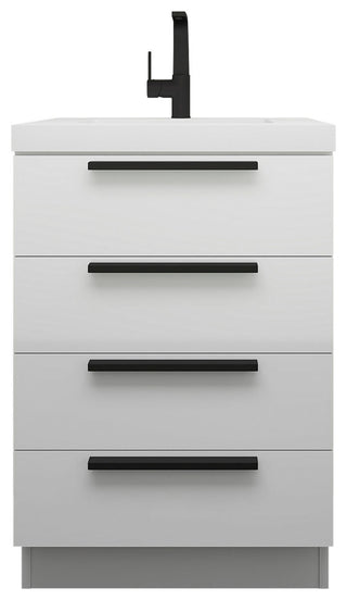 Carla 24" Freestanding Bathroom Vanity, Gloss White