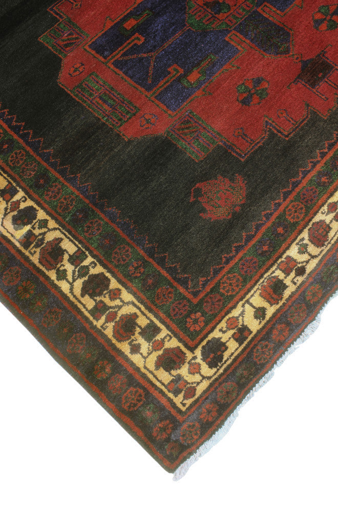 Fine Vintage Distressed Toobah Charcoal/Burgundy Rug, 5'4x8'9