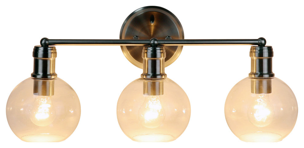 Oxa Transitional Brushed Nickel 3 Light Vanity Bath Light 22" Wide