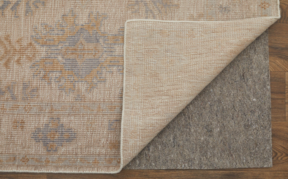 Weave & Wander Tierney Eco Friendly PET Oushak Rug, Ivory/Tan, 8'x10'
