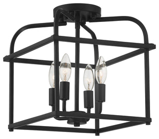 4-Light Ceiling Light, Matte Black