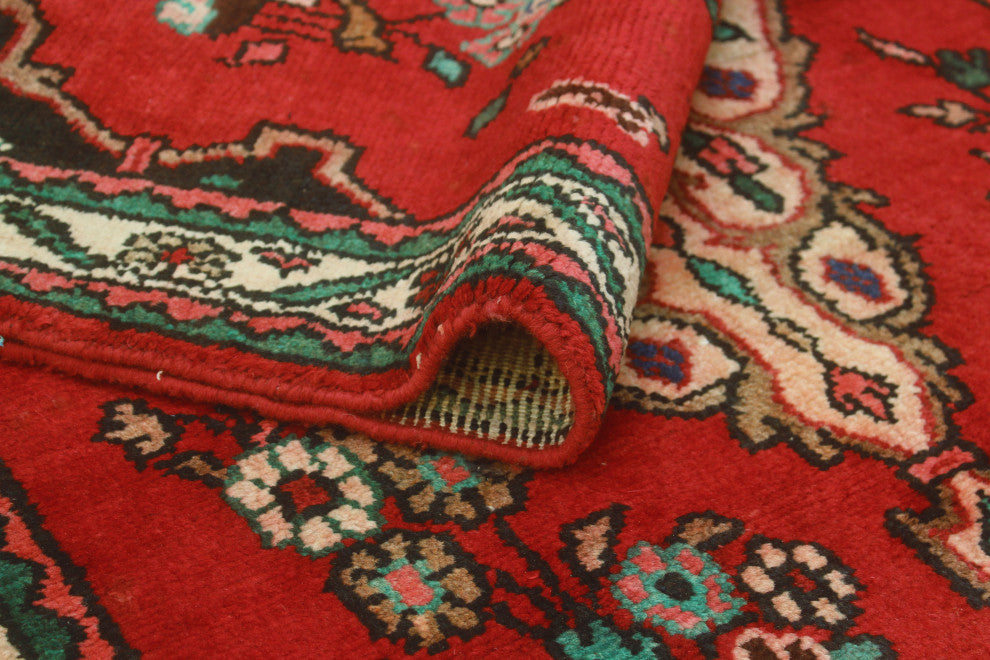 Fine Vintage Distressed Dirk Red/Beige Runner, 3'4x9'6