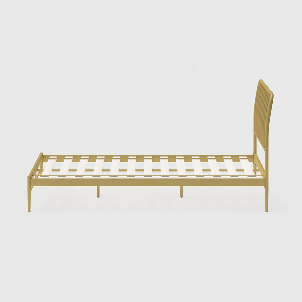 Kairosis Curved Metal Modern Queen Bed Frame by RST Brands, Gold