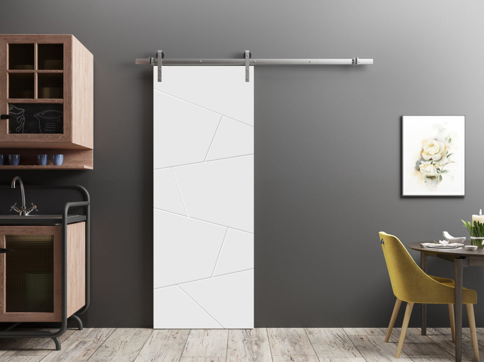 Barn Door 42 x 80 | Planum 0990 Painted White | 8FT
