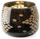 6" Black and Gold Artisan Bubble Glass Vase
