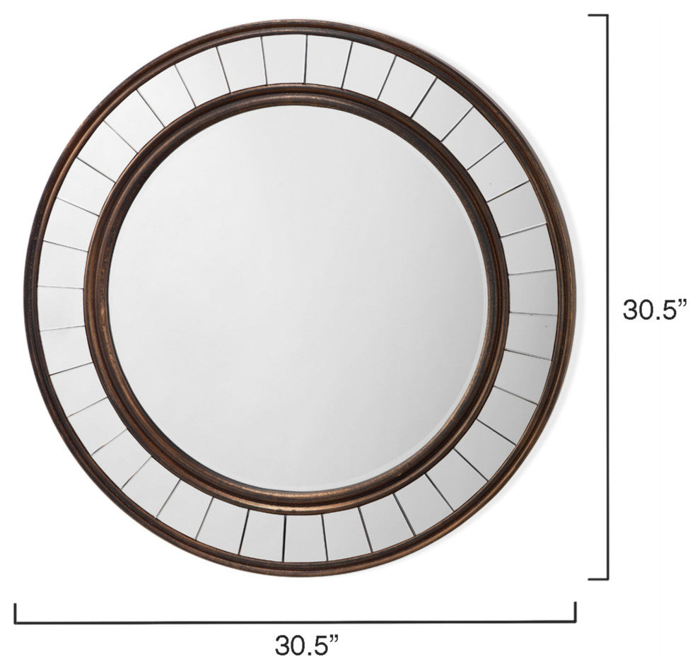 Antique Bronze Wood Coltrane Wall Mirror
