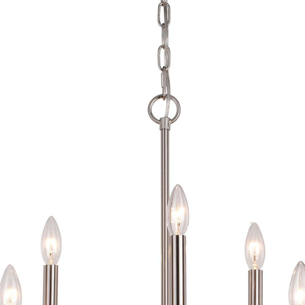 Harris 27.5" 9 Light Chandelier Satin Nickel