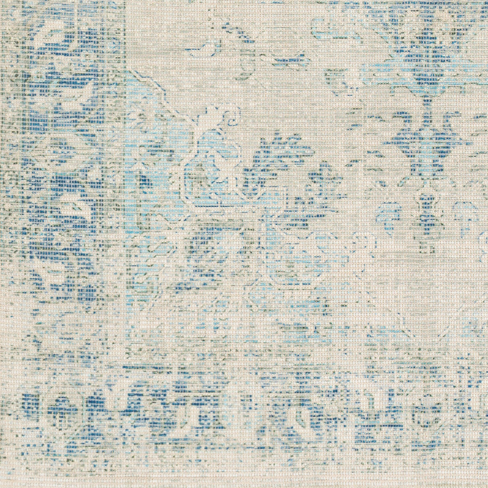 Surya Zainab ZAI-2300 6'x9' Rug, Sky Blue/Navy/Sage/Lime/Dark Green/White