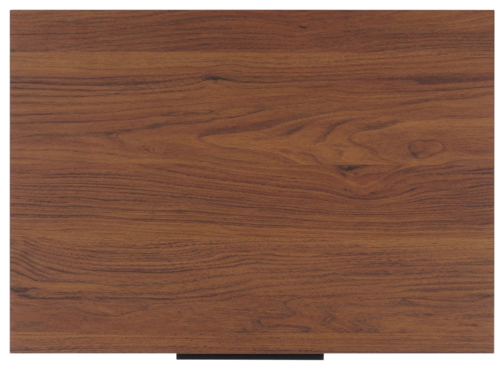 Safavieh Lylia 2 Drawer Nightstand, Walnut/Black