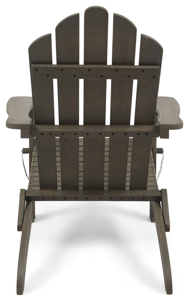 Cara Outdoor Foldable Adirondack Chairs, Set of 2, Gray