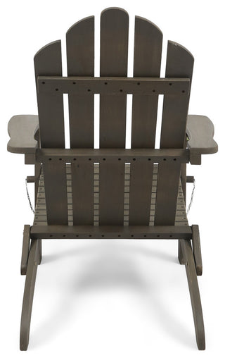 Cara Outdoor Foldable Adirondack Chairs, Set of 2, Gray