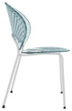 Opulent Plastic Dining Side Chair, Chrome Base Set of 2, Smoke