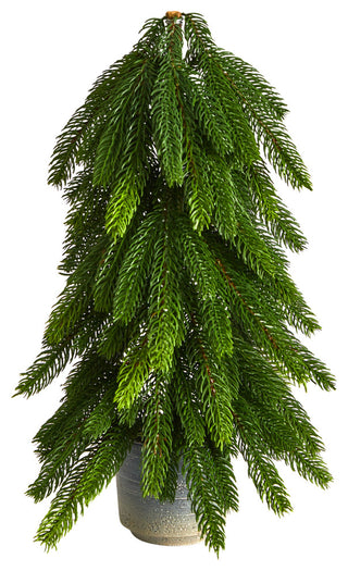 17" Christmas Pine Artificial Tree, Decorative Planter