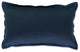Velvet Flange Navy Blue Rectangular Throw Pillow