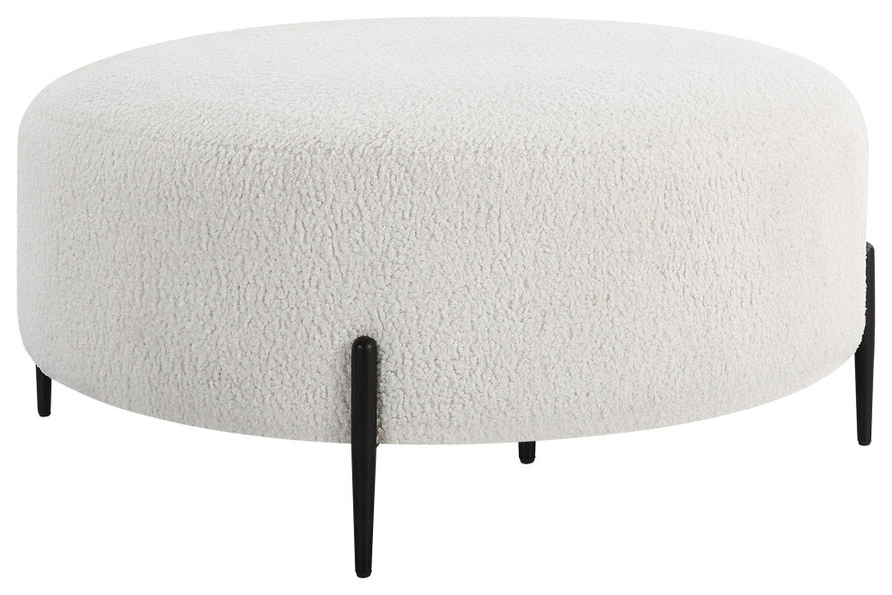 Uttermost Arles Large Plush White Ottoman