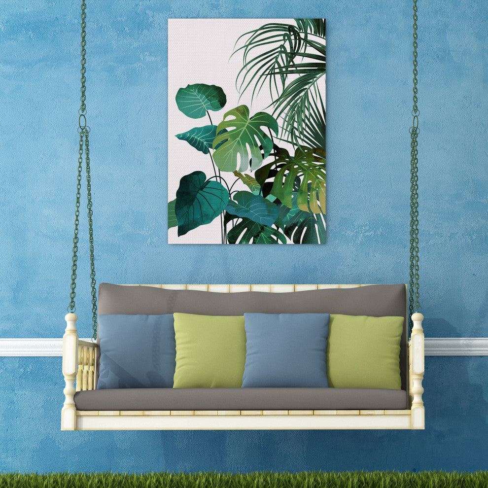 American Art Decor Tropical Leaves Outdoor Canvas Art Decor Print
