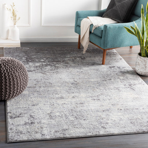 Surya Wanderlust WNL-2310 6'7" Square Rug, Silver Gray/White/Charcoal
