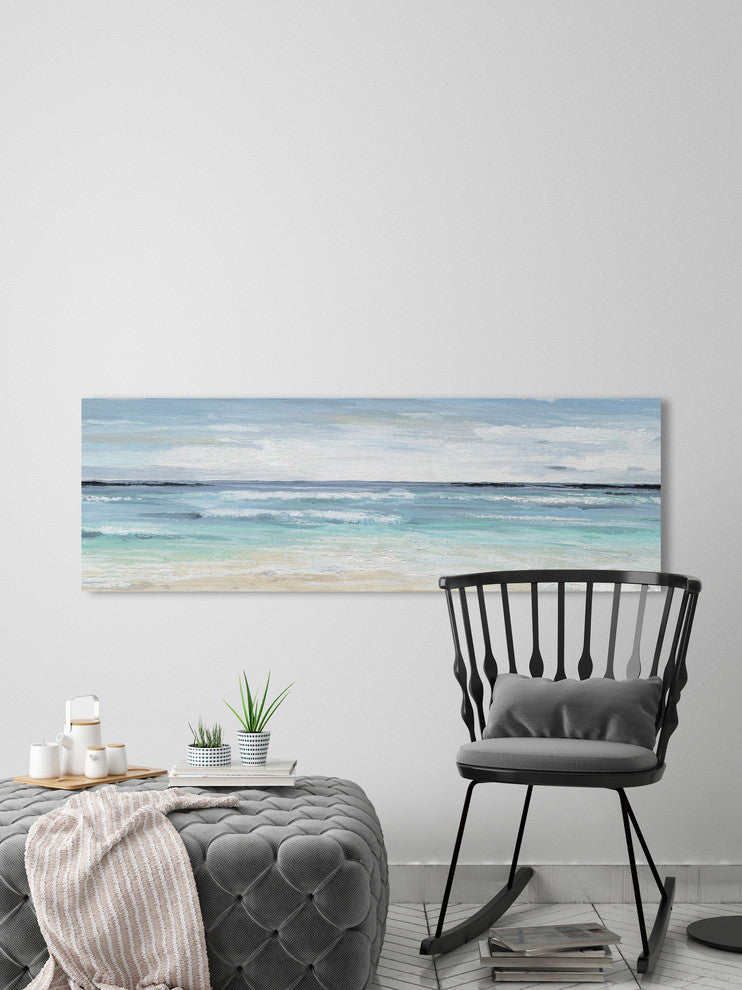 "Beach On" Painting Print on Wrapped Canvas, 60"x20"