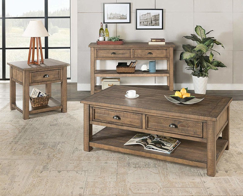 Monterey Solid Wood Coffee Table, Reclaimed Natural