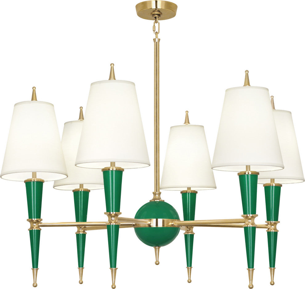 Robert Abbey-RA-G904X-Six Light Chandelier, Jonathan Adler Versailles
