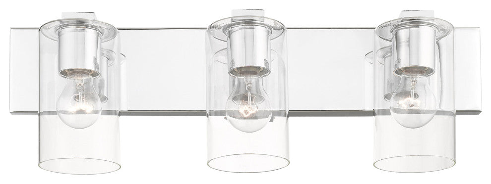 Livex Lighting Zurich 3 Light Polished Chrome Vanity Sconce