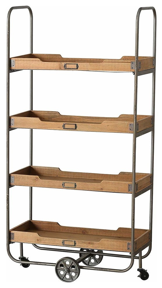 Industrial Pipe Cart With 4 Shelves