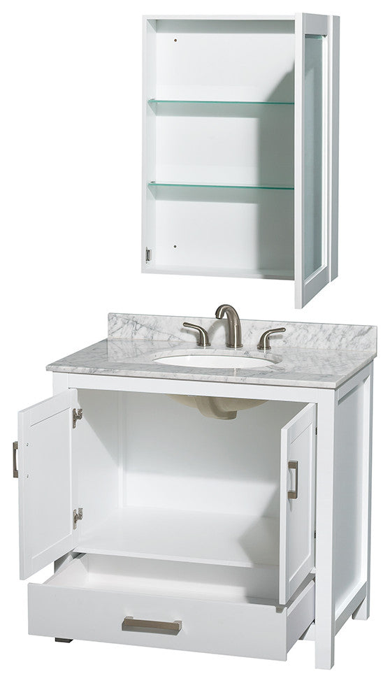 Wyndham WCS141436SWHCMUNOMED 36 Inch Single Bathroom Vanity in White