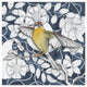 "Arts and Crafts Bird Indigo IV" Digital Paper Print by Elyse DeNeige, 20"x20"