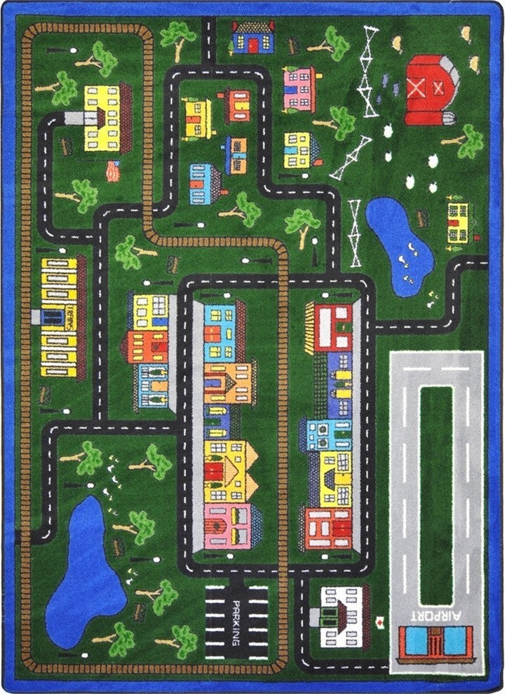 Kid Essentials Rug, Tiny Town, Multicolored, 7'8"x10'9"