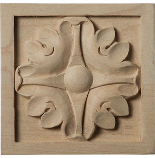 3 1/2"W x 3 1/2"H x 3/4"D Medium Edinburgh Rosette, Lindenwood