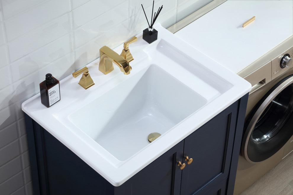 Stufurhome Delia 30" Laundry Utility Sink, Dark Blue