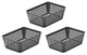 Plastic Storage Baskets for Office, Set of 3, Gray