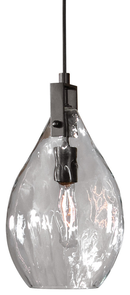 Uttermost Campester 1 Light Watered Glass Mini Pendant