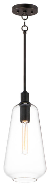 Maxim Lighting Babylon 7.5" 1-Light Pendant, Black/Clear, 11114CLBK