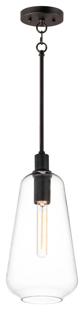 Maxim Lighting Babylon 7.5" 1-Light Pendant, Black/Clear, 11114CLBK