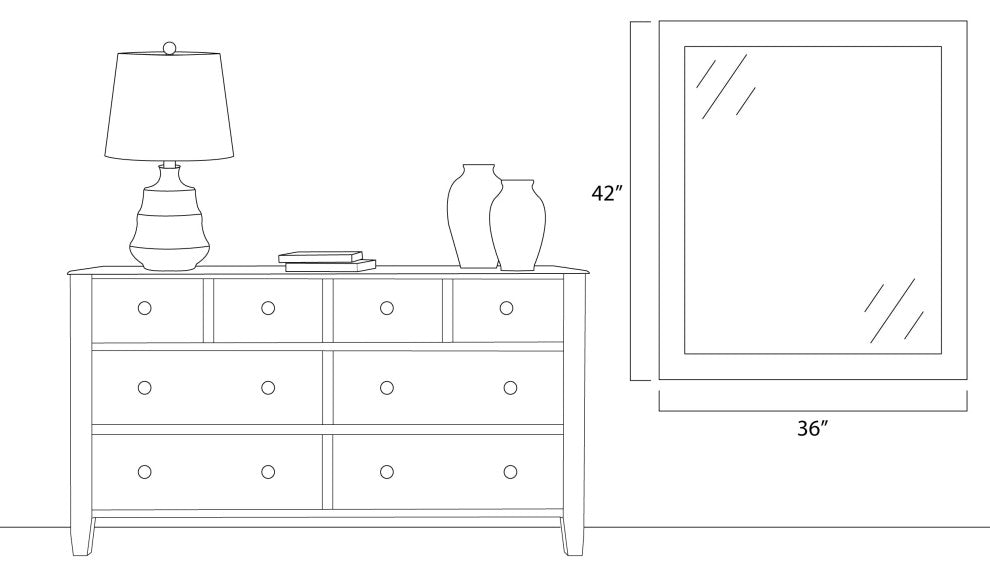 Porter Framed Wall Mirror, Dark Gray, 36"x42"