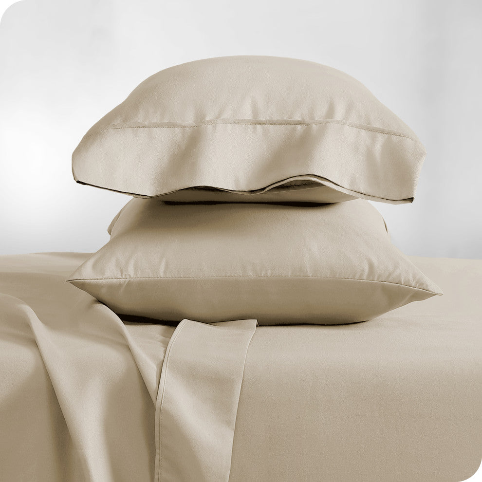 Bare Home Microfiber Pillowcases - Set of 2, Sand, King