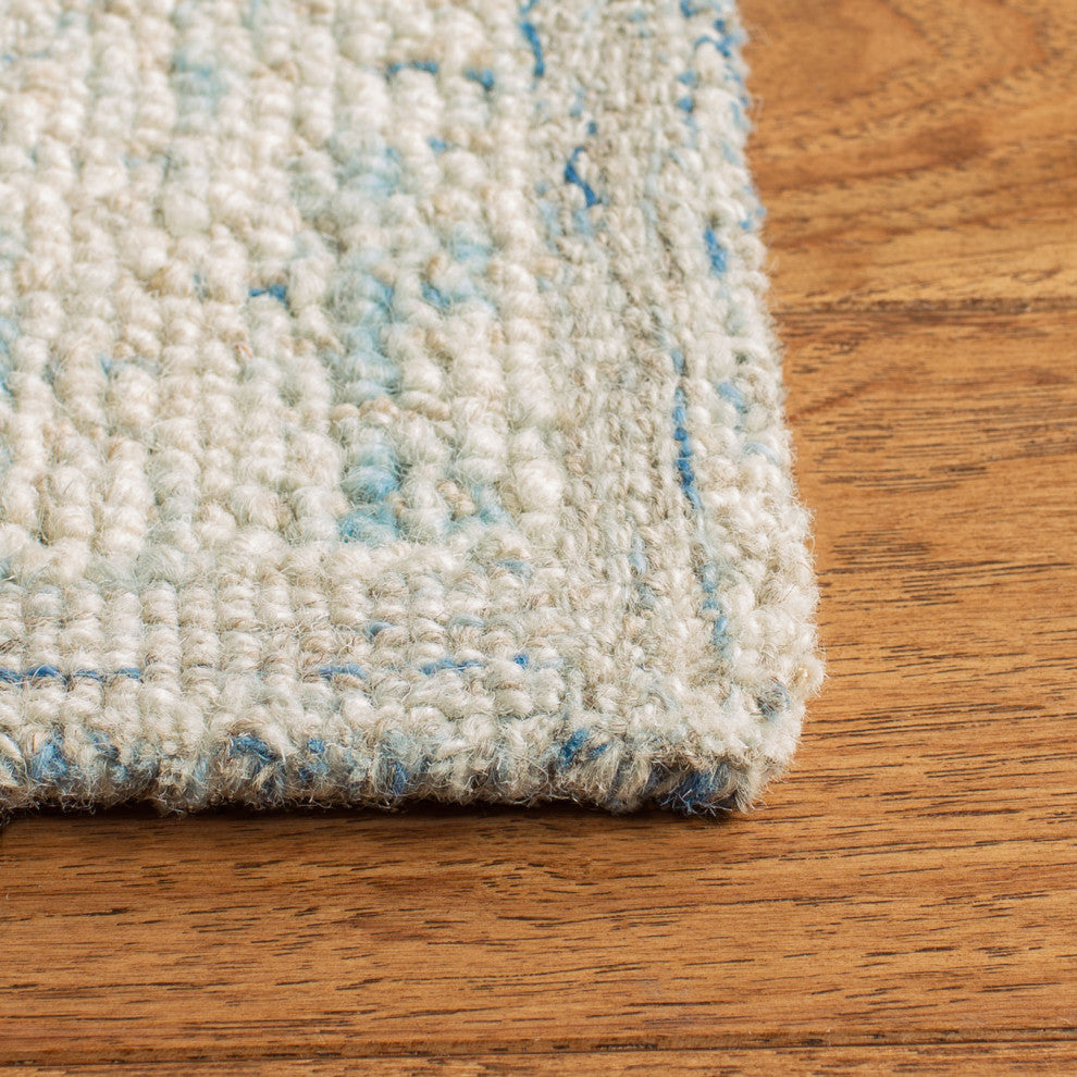 Safavieh Couture Abstract Collection, ABT474 Rug, Ivory/Light Blue, 2'3"x12'