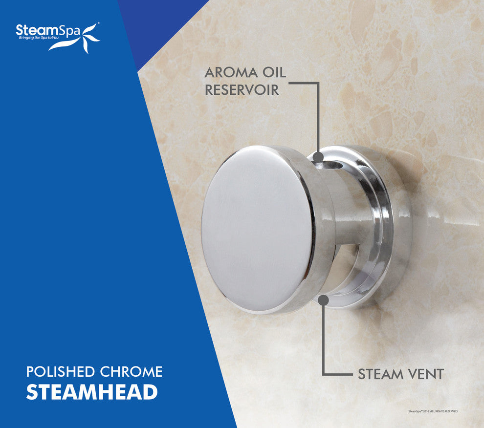 Oasis 9 Kw Steam Bath Generator With Built-In Auto Drain, Polished Chrome
