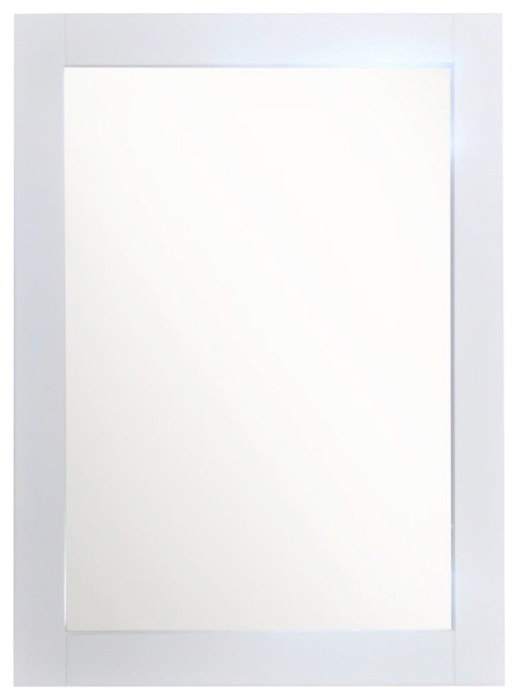 23" Wood Frame Mirror, White