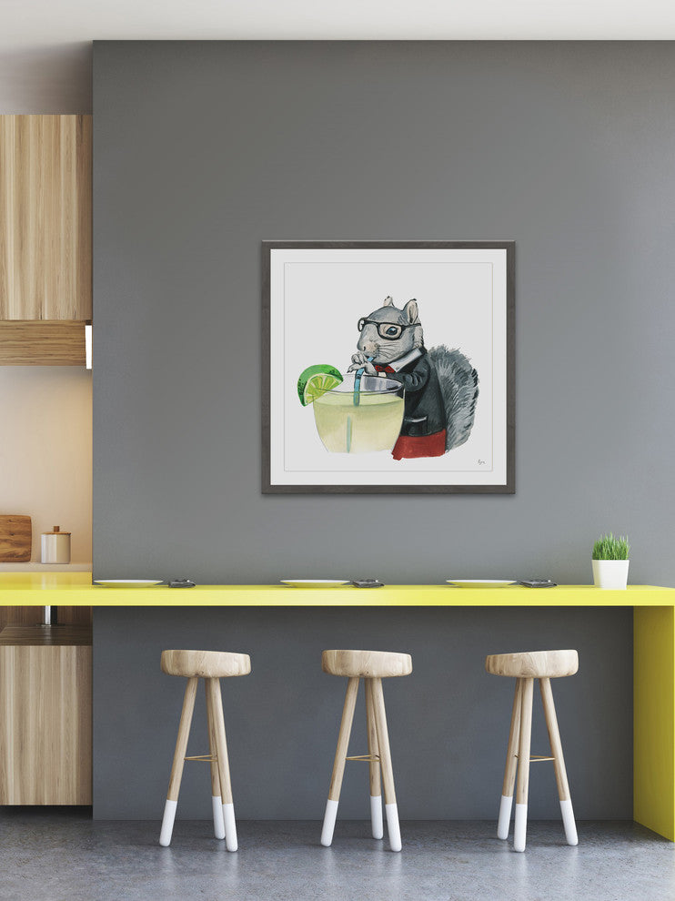 "Alcohol Professor" Framed Painting Print, 18"x18"