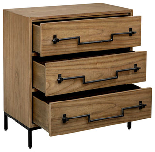 Close-up of the top/drawer area with drawers slightly open on white background.